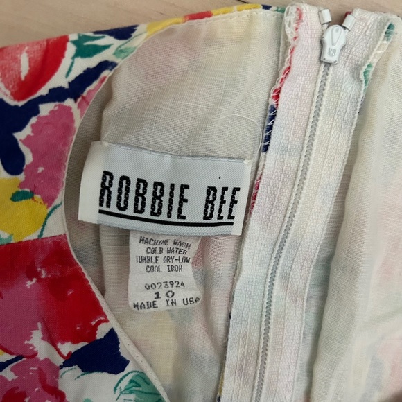 Vintage Robbie Bee 100% Cotton Floral Dress Size 10 - Picture 7 of 15